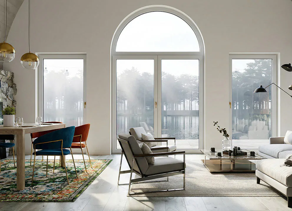 Prismatic windows colour white mat